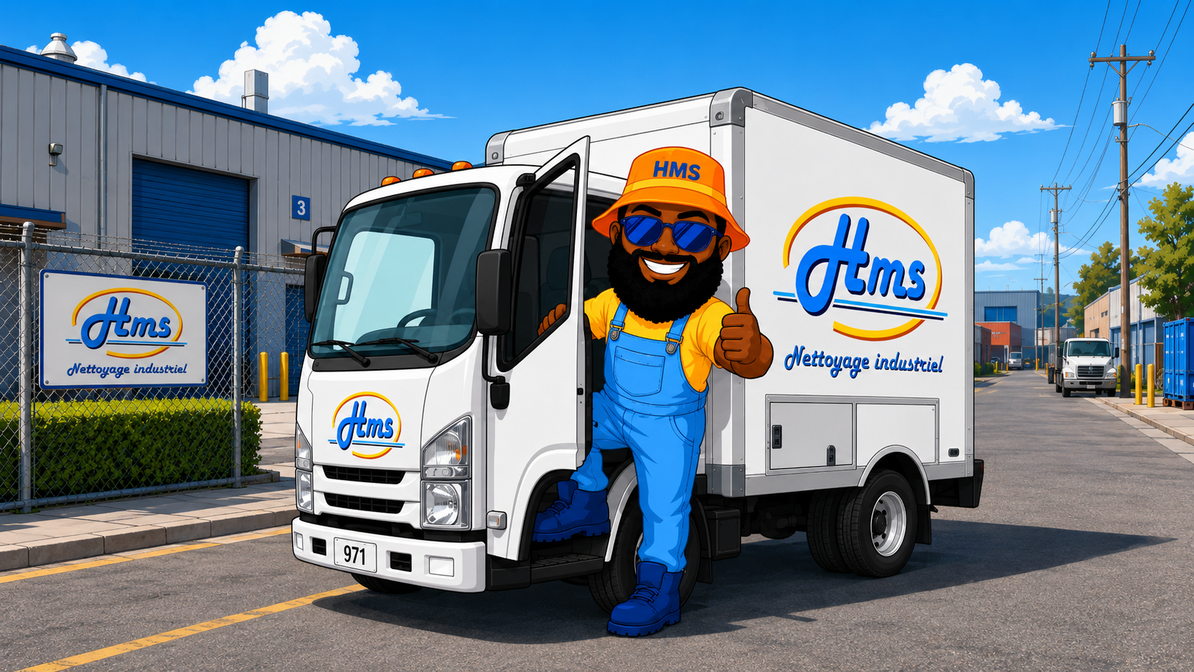 Camion HMS Nettoyage industriel prêt pour une intervention